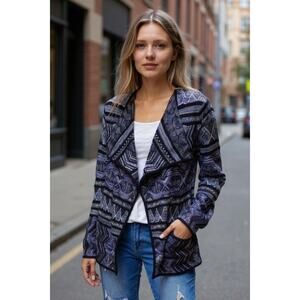 Lucky Lotus Boho Open Knit Cardigan L